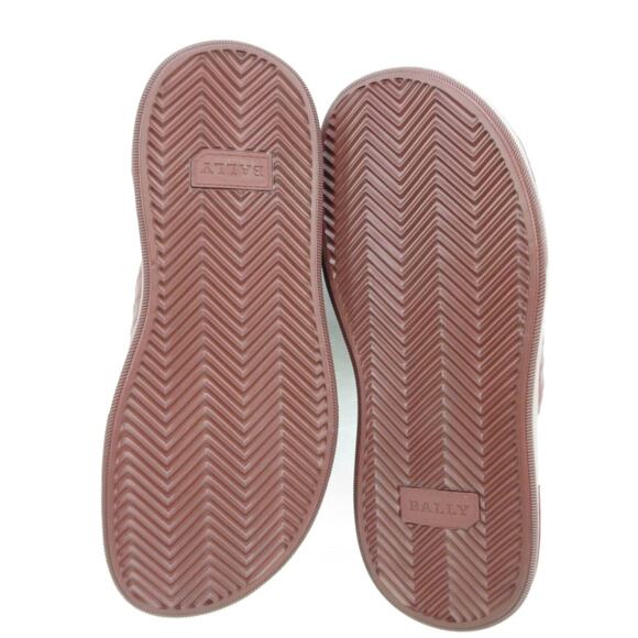 NIB BALLY JYM MAROON CROC PRINT LEATHER B CHAIN GOLD LOGO SANDALS SLIDES 9 D main image 15